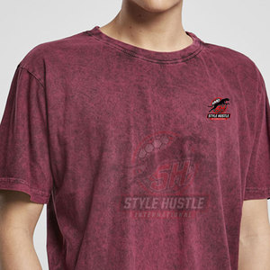 Servicio OEM, Camiseta de Corte Holgado con Lavado Ácido, Personalizada e Impresa para Hombre, 100% Algodón, Precio Bajo al por Mayor, Camisetas con Lavado Ácido para Hombre - Product Image 6