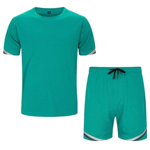 Ensemble décontracté deux pièces unisexe personnalisé pour l'été : T-shirt et short respirants 100 % coton pour homme - Product Image 1