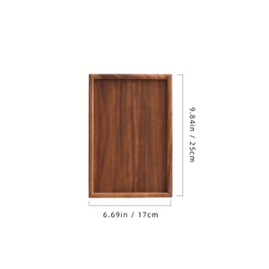1 <b>Walnut</b> Wood Rectangular Tray for Tea, Breakfast, <b>Coffee</b>, and Snacks Wooden Breakfast Trays - Product Image 4