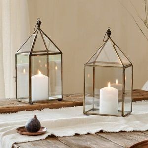 Contemporary Hanging Metal Lantern <b>Candle</b> <b>Holder</b> Perfect For Outdoor Garden Porch Terrace And Seasonal Celebration Decoration - Product Image 3