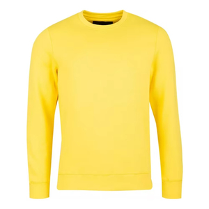 Men's Navy Blue Pillow Collar Fleece 100% Cotton Eco-Friendly Regular Fit Knitted Solid Color Casual Pullover <b>Long</b> <b>Sweatshirt</b> - Product Image 2