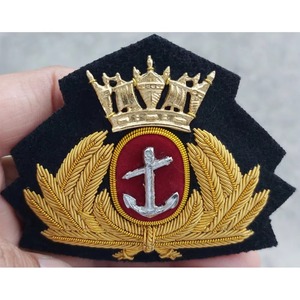 Top Soft Wing Bullion <b>Wire</b> Blazer Badge 7cm Embroidery Gold <b>Wire</b> Customized Canvas Fabric Wholesale OEM Services - Product Image 3