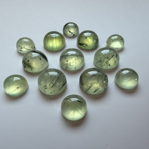 Pierre précieuse naturelle de préhnite verte de haute qualité, forme ronde, cabochon de 4 mm à 14 mm, pierres lâches polies à la main pour les créateurs de bijoux - Product Image 1