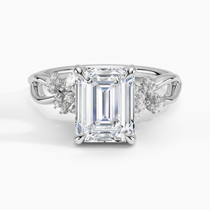 BOJ <b>Ring</b> 083 <b>Emerald</b> Cut 925 <b>Silver</b> Flower Cluster Solitaire Diamond <b>Ring</b> 2ct D Color VVS1 Moissanite GRA Certified Low Price - Product Image 1