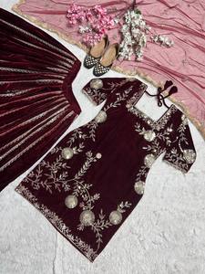 Traje Sharara Especial para Eid Ramzan, Listo para Usar y Personalizable |   Kurta pakistaní recta con pantalón, el más vendido - Product Image 4