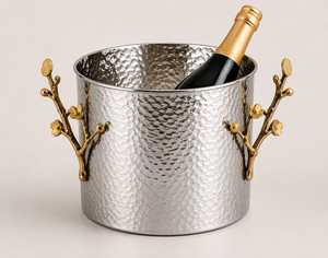 Luxury Stainless Steel Wine Cooler for Bucket Ice Bucket Beverage Chiller Portable 12L Capacity Party Use - Product Image 2