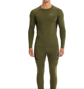 Custom Sportswear Compression Set Spandex/Polyester Quick Dry <b>Elastic</b> Crew Neck Full Sleeve 5pcs Workout Clothing Men Gym Wear - Product Image 3