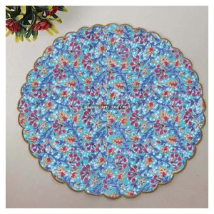 Handmade Printed Modern <b>Round</b> <b>Table</b> Napkin 100% Cotton Unique Design for Airplane, Hotels and Home Use EN066 - Product Image 1
