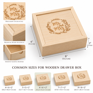 Custom Engraved Wooden Keepsake <b>Box</b> | Pine Wood Gift <b>Box</b> with Sliding Lid - Product Image 3