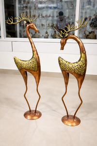 Imperial Deer Couple Metal Vertical Design <b>Art</b> <b>Deco</b> Wedding & Diwali Decor - Product Image 3