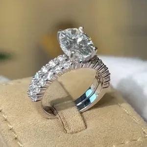 Moissanite Engagement <b>Ring</b> 925 Sterling Silver Wedding <b>Ring</b> Women Luxury <b>Diamond</b> Alternative Bridal Jewelry Gift - Product Image 3