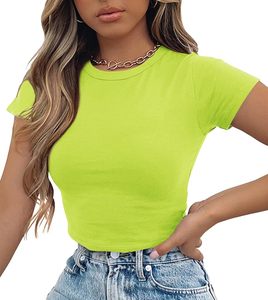 Ropa Deportiva Informal para Mujer, Top Informal Cómodo con Cuello Redondo Básico y Minimalista - Product Image 1