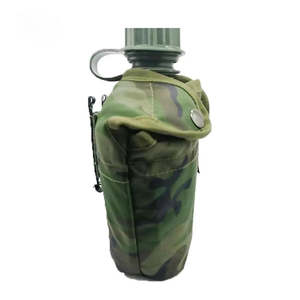 Outdoor Tactical Drinking <b>Water</b> Canteen <b>1</b> <b>Liter</b> PE <b>Bottle</b> with Aluminum Cup for Hiking Camping Survival - Product Image 4