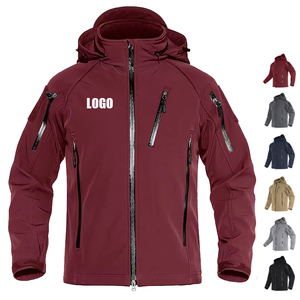 Custom Men's Winter Quilted Windproof Waterproof Jacket Canvas Fabric Zipper Closure Solid Color Dyed Processing Logo Options - Product Image 1