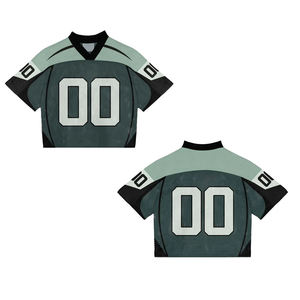 Nouveau design de vêtements de sport, club, polyester, maille tendance, designs par sublimation, crop top rétro, t-shirts, couleur unie, maillot de football américain - Product Image 1
