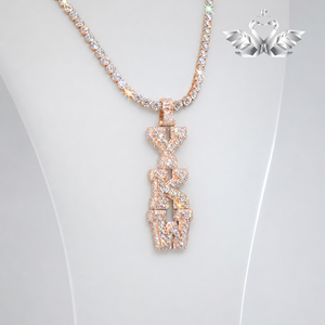 Pendentif Hip Hop de Luxe en Argent 925 avec Sertissage Griffe et Moissanite VVS de Haute Qualité, Style Cuban Link Iced Out - Product Image 1