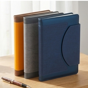 Aurelux A5 Premium Case Bound Fabric PU Leather 3 <b>Fold</b> Cover Curved Flap Notebook Multicolor Business Journal Custom Logo - Product Image 5