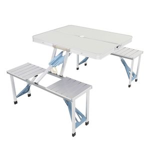 Tavolo e Sedia Pieghevoli in Lega di Alluminio Leggeri e Portatili per Camera da Letto, Campeggio, Cucina e Uso Esterno - Product Image 1
