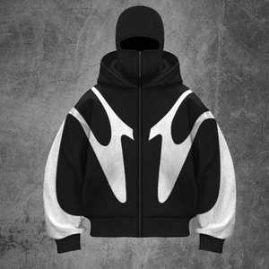Unisex Regular Fit Hooded <b>Zip</b>-<b>Up</b> Fleece Heavyweight Lined Crop Sweatshirt Color Blocking Raglan Sleeve Streetwear Style - Product Image 4