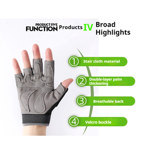 RAZERS IMPEX Unisex Half Finger Polyester Gym <b>Gloves</b> Mesh Breathable Non Slip Adjustable Wrist Strap for Fitness <b>Training</b> - Product Image 5