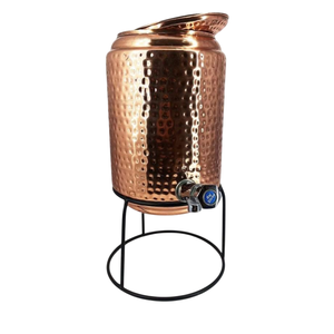 Handcrafted Copper Water <b>Dispenser</b> With Spigot Vintage Floral Design For Home Use Metal <b>Drink</b> Container Set - Product Image 6