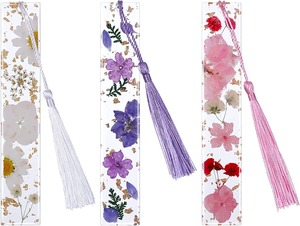 Best Quality Handmade Epoxy Resin <b>Bookmark</b> with Dried Flowers Durable Clear Design for Gift and Reading Use Available For Sale - Product Image 5