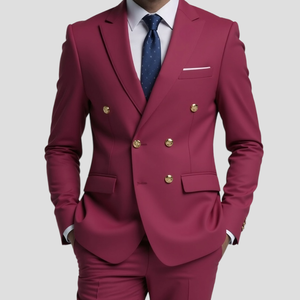 Handmade <b>Beaded</b> Men's 3-Piece Formal Tuxedo Suits Breathable Anti-Wrinkle Plus Size Flat Front Worsted Fabric Groom Wear Special - Product Image 6