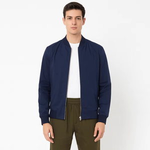 Blouson bomber classique bleu marine pour homme, léger, décontracté, essentiel au quotidien, extensible et confortable - Product Image 1