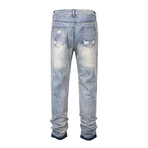 Jeans imprimés pour hommes en gros – Style urbain, coupe slim empilée, pantalon crayon décontracté en denim pour hommes - Product Image 6