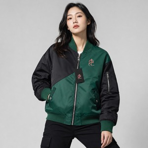 Custom <b>Women</b> Bomber <b>Jacket</b> Soft Fabric Full Zipper Closure Rib Knit Hem Comfortable Fit <b>Lightweight</b> Casual Streetwear Apparel - Product Image 4