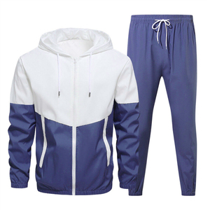 Men's Light Blue Hooded Printed 2 1 Design Tracksuit Full <b>Zip</b> Solid Color Casual Winter Wear Regular Fit Side Pockets 100% - Product Image 3