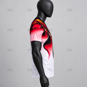Camiseta Deportiva Casual de Manga Corta para Hombre, Cuello Redondo, Estampado Digital, Tejido de Punto, 100% Poliéster, Ecológica y Transpirable - Product Image 4