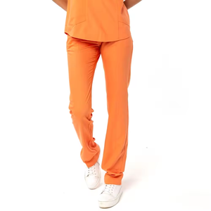 Diseño de Logotipo Personalizado, Uniforme Médico Naranja, Conjunto de Uniformes Médicos de Manga Corta, Conjuntos de Uniformes de Hospital con Elasticidad en Cuatro Direcciones - Product Image 4