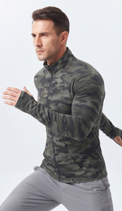 Men Fitness Stand Collar <b>Jacket</b> <b>Camo</b> Printed Yoga Wear Slim Fit <b>Jackets</b> Men Spandex Polyester Gym Workout Full Zipper Top - Product Image 4