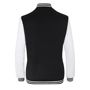 Blouson universitaire personnalisable en cuir et toile pour homme, double couche respirante, logo brodé, hiver, OEM, tendance - Product Image 2