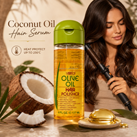 Sérum capillaire à l'huile d'olive pour cheveux bouclés et ondulés, léger, anti-frisottis, protection thermique, fini doux et brillant