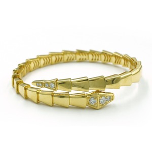High Quality Serpent Viper Bracelet In 18K Yellow <b>Gold</b> With Diamonds On Snake Head Tail Highly Demanded Jewellery For Women - Product Image 1
