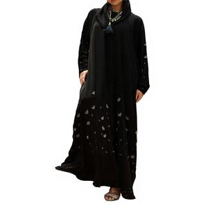 Hermoso Kaftan Abaya de Dubái, Hecho a Mano en Turquía, Largo hasta el Suelo, Manga Larga, Tela Suave y Transpirable, Corte Holgado, Informal, para Fiestas - Product Image 3