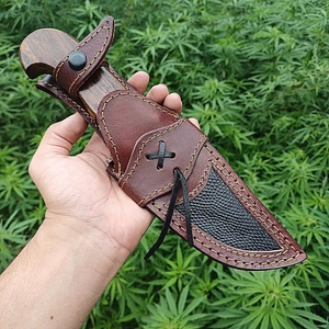 Cuchillo de Caza Nórdico de Acero de Damasco con Funda, Hoja Entera, Cuchillo de Camping con Mango de Palisandro, Grado Industrial, OEM Personalizado - Product Image 6