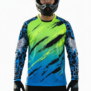Jersey de Motocross Sublimado de Manga Larga, Diseño Personalizado, Secado Rápido, Transpirable, Antiarrugas, Invierno, Poliéster, Carreras de Motociclismo - Product Image 1