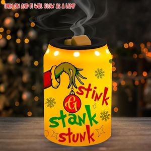 Chauffe-cire de Noël en céramique verte pour la maison, décorations de Noël pour le salon, la cuisine, Noël Ba - Product Image 1