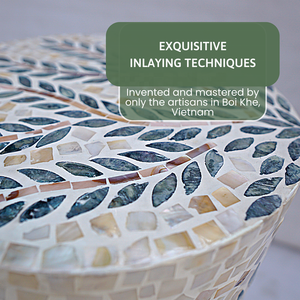 Tabouret en nacre pour décoration intérieure moderne de beauté classique écologique pour mur de salon Prix compétitif Vecraft D33xH49cm - Product Image 4