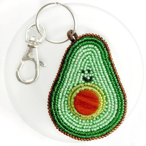Porte-clés artisanal ethnique perlé, motif fruit unique, qualité supérieure, inspiration vintage indienne, cadeau fait main, artisanat indien - Product Image 4