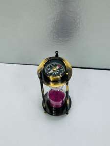 Boussole double face en laiton finition Commando 5,5'' avec minuteur en laiton - Product Image 2