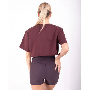 Conjunto de Dos Piezas de Algodón Regular para Mujer, Top Corto y Pantalones Cortos por Encima de la Rodilla, Conjunto de Ropa a Juego, Secado Rápido, Transpirable y Ecológico - Product Image 5