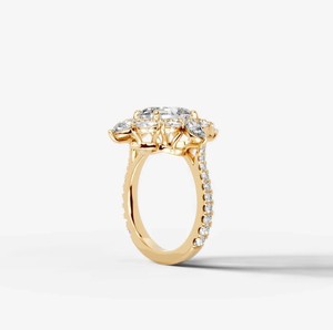 Anillo de Moissanita con Corte Ovalado, Plata de Ley 925, Oro Amarillo de 14k, Engaste de Garras, Certificado por Terceros, Elegante y Clásico para Compromiso - Product Image 3