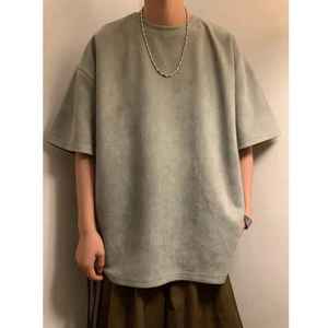 T-shirt pour homme à col rond, manches courtes, couleur unie, coupe ample, tissu jersey décontracté, 100% coton, impression sérigraphique, séchage rapide - Product Image 4
