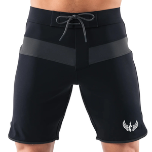 Shorts de bain pour hommes, noir et gris anthracite, séchage rapide, avec cordon de serrage, pour la plage, les sports nautiques et l'athlétisme - Product Image 1