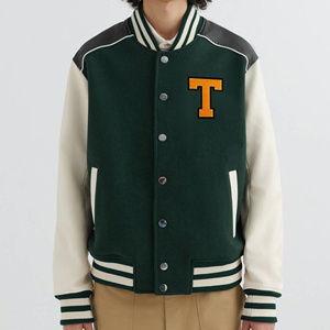 Twill Sports Men's High Quality Wool Leather <b>Heated</b> Varsity <b>Jacket</b> Embroidery Lettering Fashionable Winter Baseball <b>Jacket</b> - Product Image 2