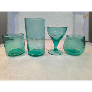 <b>Vintage</b> Purple <b>Old</b> Fashioned Glass Cocktail Set of 4 Handmade Stemmed and Tumbler Glasses Eco-Friendly for Party Use - Product Image 5